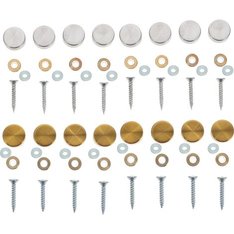 Vis pour miroirs et caches décoratifs en acier inoxydable 304, lot de 16, couleur argent, conçues (1/5)