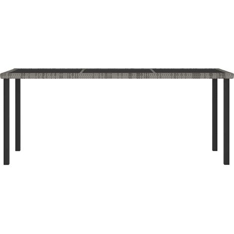 Maison Exclusive - Garten-Esstisch Grau 180x70x73 cm Poly Rattan (1/5)