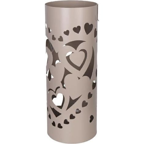 Portaombrelli in Metallo Tondo Cuore Tortora 55 cm