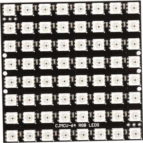 Carte de développement LED à 64 chiffres avec pilote polychrome intégré WS2812 5050 RGB 5VDC (1/5)