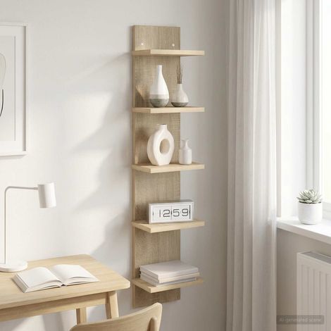 vidaXL Étagère Murale Chêne Sonoma 22 x 15 x 100 cm Bois d'ingénierie (1/5)