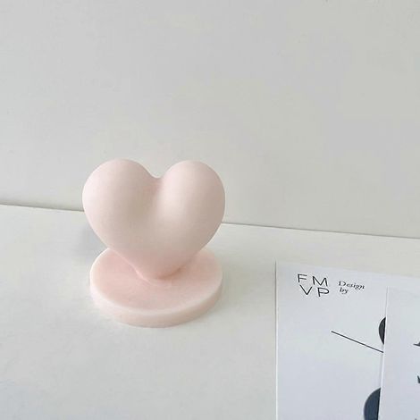 Moule en silicone en forme de cœur cubique pour bougies d'aromathérapie et décoration de gâteaux (1/4)