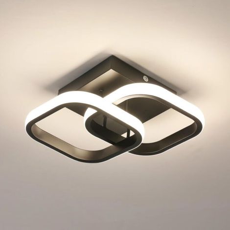 Modern square LED ceiling light, black, 2137 lm, 29 cm, acrylic, 4500 K natural light, for living room, kitchen, hallway [Energy Class E] (1/5)