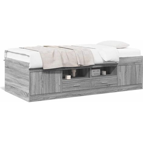 Maison Exclusive - Sofá cama con cajones sin colchón gris Sonoma (1/5)