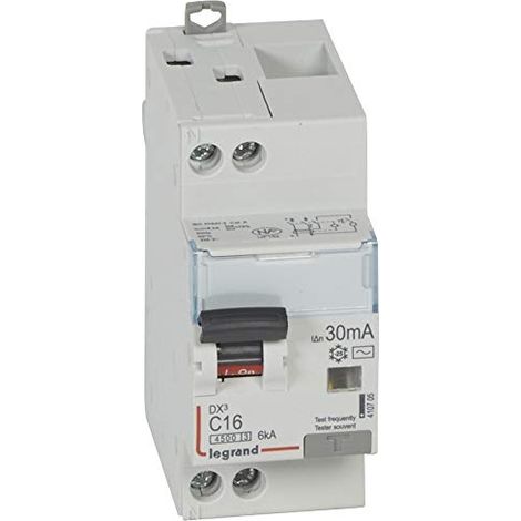 Legrand – Disjoncteur différentiel 2 modules – Type AC 30mA – 16A – Courbe C – Arrivée haute et départ bas à vis U+N 230V (1/5)