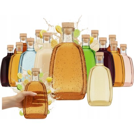 Lot de 30 bouteilles Asteria de 250 ml avec bouchons en liège, 30 bouteilles de vin (1/5)