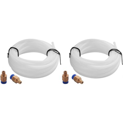 Tube Bowden en PTFE de 5 mètres avec 4 raccords PC4-M6 pour filament de 1,75 mm, compatible avec l'extrémité Bowden d'une imprimante 3D Creality. (1/5)