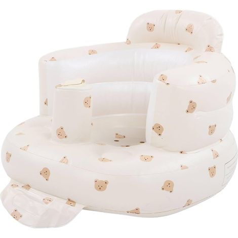 Sofá con respaldo para bebés, silla de baño inflable para bebés y niños pequeños, silla inflable para bebés de 3 meses en adelante. (1/4)
