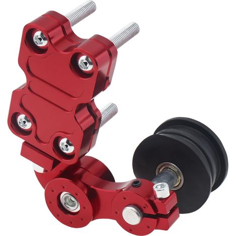 Tensor de polea de cadena, tensor de cadena automático de aluminio para motocicleta, ajustador de pernos en herramienta de rodillo (rojo) (1/4)