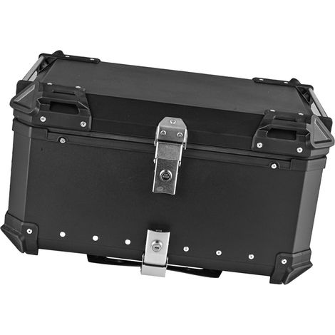 Coffre Arrière Moto 65L en Alliage d'Aluminium - Boîte de Rangement Rapide à Détacher, Étanche et Anti-Choc avec 2 Clés et Autocollant Réfléchissant (1/5)
