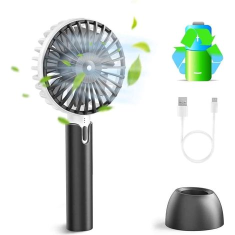 Ventilateur USB portable, petit ventilateur électrique portable à 3 vitesses, mini ventilateur, petite lampe torche USB (ventilateur d'été)