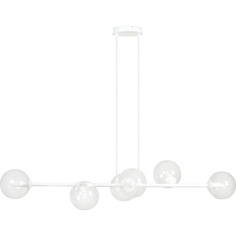 Lampadario Emibig Rossi 6 luci E14 bianco vetro trasparente (1/5)