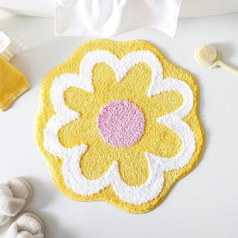 Tapis de bain rose 40x40 cm antidérapant, absorbant, séchage rapide, accessoire salle de bain/douche, 1 pièce (1/5)