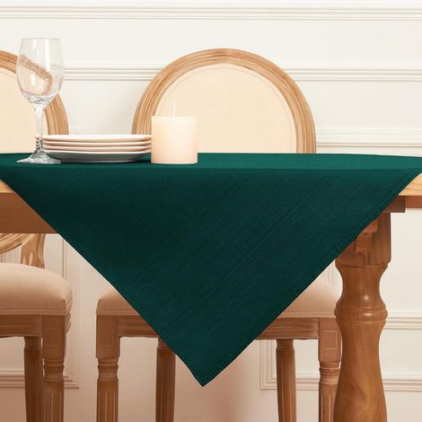 Mitteldecke Weihnachten 80x80 cm Dunkelgrün, abwaschbar, Leinenstruktur, wasserabweisend