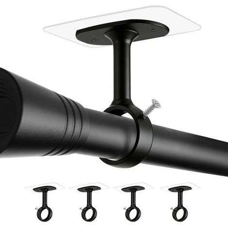 Gardinenstangenhaken – Halterungen mit Schrauben – Hakendurchmesser 31 mm – verstellbar – transparent – 4er-Pack (1/5)