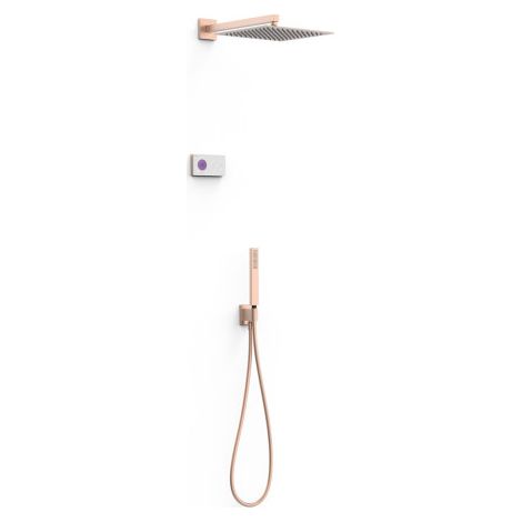 Kit robinet thermostatique électronique encastré à 2 voies Shower Technology Or Rose Mat 24K - TRES 09286563OPM (1/2)
