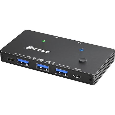 USB 3.0-Umschalter, 10 Gbit/s, 2 Eingänge, 4 Ausgänge, USB-C-Umschalter für Scanner (1/5)