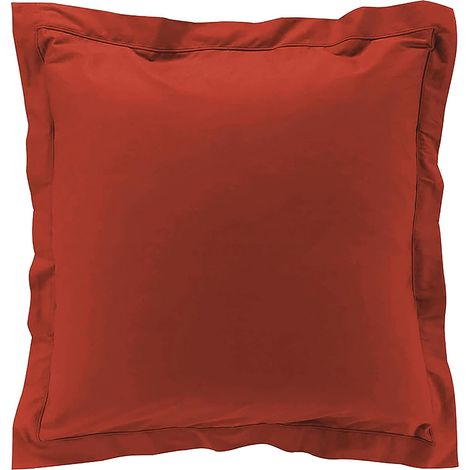Taies d'oreiller x2 Percale 63x63 cm Rouge (1/3)