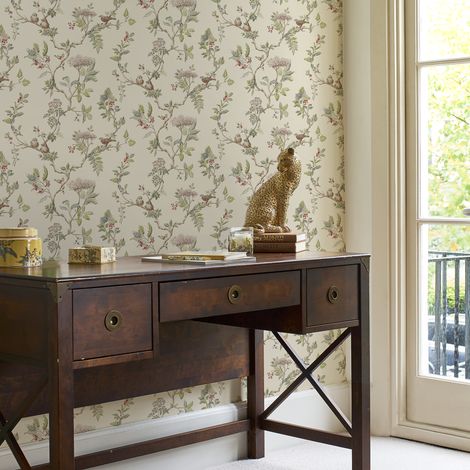 Papier peint intissé à motif branches Elderwood – 10m x 52cm – Résistant à la lumière – Application facile sans table à tapisser – Laura Ashley