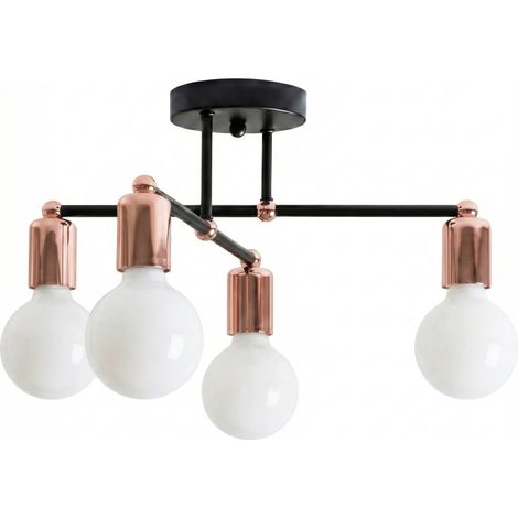 LAMPADA A SOSPENSIONE 392200 ROSA ORO 4-PUNTI LUCE E27 41X41X18CM (1/5)