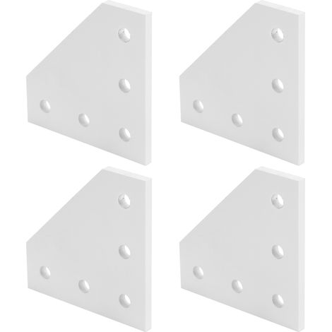 Plaque de jonction extérieure en aluminium à 5 trous, 4 pièces, renfort de connexion à angle droit, forme 2020L (1/5)