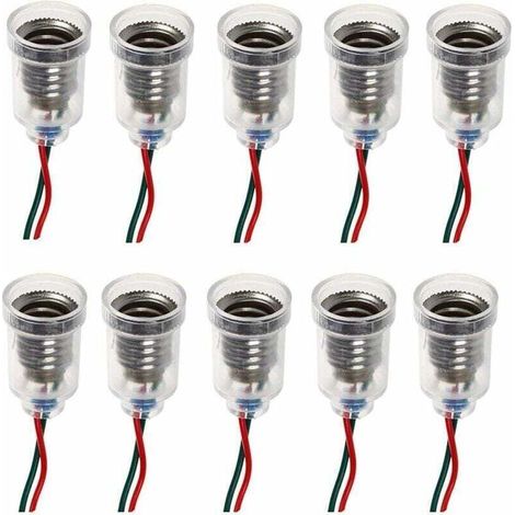 Lampes LED E10 Base de vis-à vis de petite bougie Ampoules Mont petites ampoules Porte-lumière de base avec fil Culot Socket pour Home Expérience Test du circuit électrique Accessoires lumière 20cm (1/4)