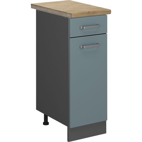 Mueble bajo de cocina R-Line, Gris azulado, 30 cm , ET Roble, Vicco (1/5)