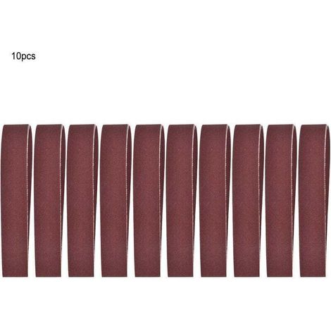 Bande abrasive, XU, 10pcs Kit d'assortiment de bandes abrasives en oxyde d'aluminium, 760x25mm/30 x 1 pouce, Ensemble de bandes abrasives pour le polissage de meulage du bois, Des meubles(600) - KZQ (1/4)
