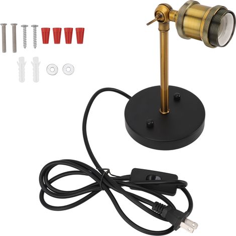 Ortviai Applique murale industrielle rétro avec bras articulé, douille E26, câble d’alimentation de 1,7 m, finition cuivre (1/5)