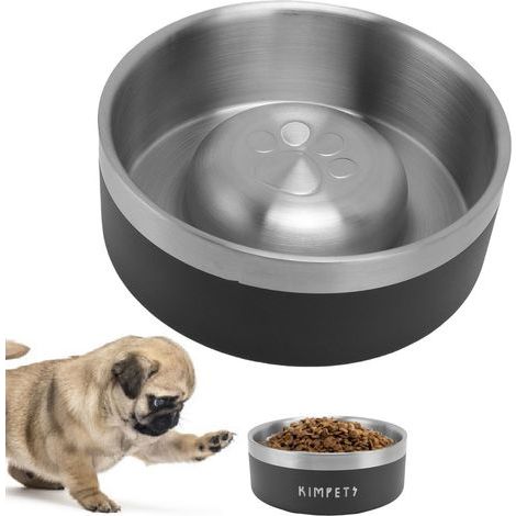 Large stainless steel dog/cat bowl 17cm - food/water, non-slip, sustainable home/garden project (1/5)