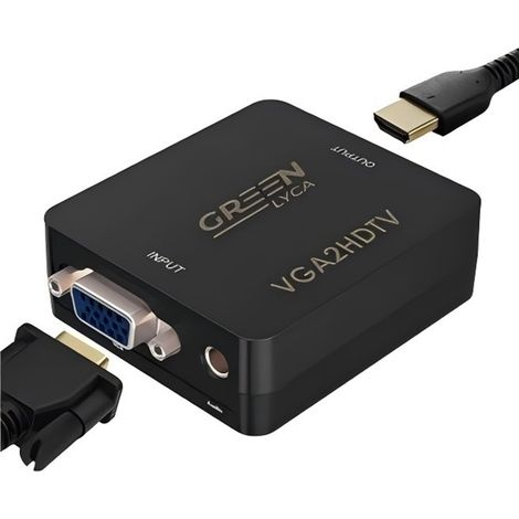 Convertisseur VGA vers HDMI, plug and play, convertit les signaux VGA des anciens appareils en haute définition. (1/2)