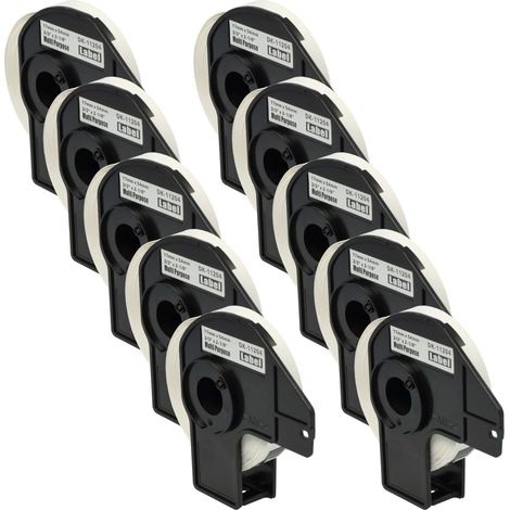 vhbw 10x Label Roll with Holder 17mm x 54mm (400 Label) compatible with Brother PT QL500BW, QL-550, QL500BS Label Maker