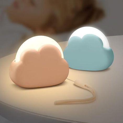 Wiederaufladbares Baby-Nachtlicht, zweiteiliges wolkenförmiges Stilllicht-Set, dimmbare LED-Babyzimmerleuchte (1/4)