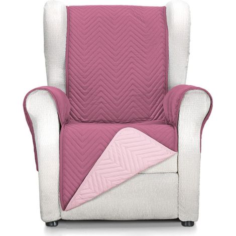 Housse de Fauteuil 1 Place Relax Confort Maximum et Ajustement Complet - Housse pour Fauteuil 1 Place et Fauteuil Relax Couleur Aubergine/Saumon (1/5)