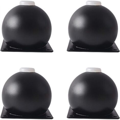 Lot de 4 pieds de canapé ronds en métal, pieds de meuble à visser, haute capacité de charge, pieds de lit, rehausseurs (noir, moyen) (1/5)