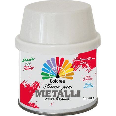 STUCCO BICOMPONENTE PER METALLO CON CATALIZZATORE 150ml o 750ml COLOREA, "150ml" (1/2)