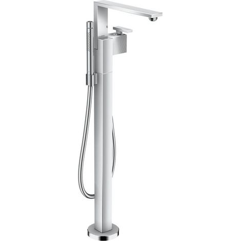 mitigeur bain/douche, coupe diamant, set de finition pour montage au sol chroméé