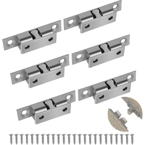6 pièces loquet à bille, loquet à double boule, loquet à double boule réglable, loquets de porte à double boule solides, pour meubles de cuisine, armoire (1/5)