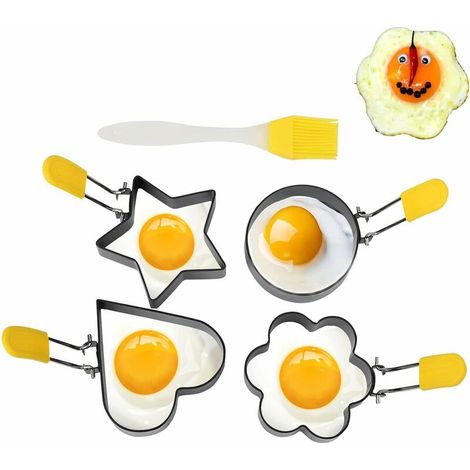 Egg Rings for Fried Eggs, 4 Pack Non-Stick Egg Poacher, Muffin Pancake Baking Tray