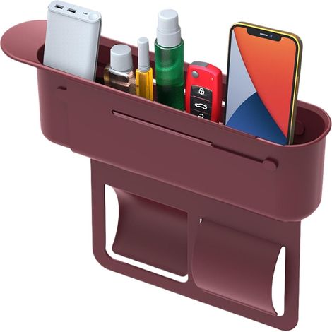 Organisateur de rangement pour espace entre les sièges de voiture, sac de rangement ajustable pour console centrale, organisateur de rangement intérieur multifonction en ABS pour berline, fourgonnette (1/5)