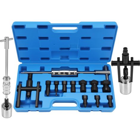 Extracteur de palier intérieur de vélo avec marteau coulissant et extracteur à deux bras, trou caché intérieur, extracteur de roulement de roue avec 8 pinces de serrage extensibles (8-32 mm) (1/5)