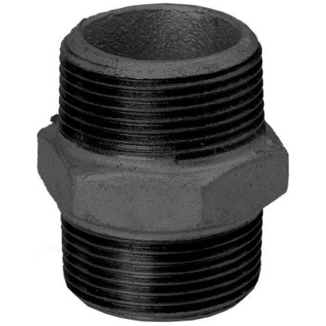 Hermann Schmidt Temperguss 280 mamelon double 14280032 DN 32, 2000 2000 /4&quot, AG/AG, noir