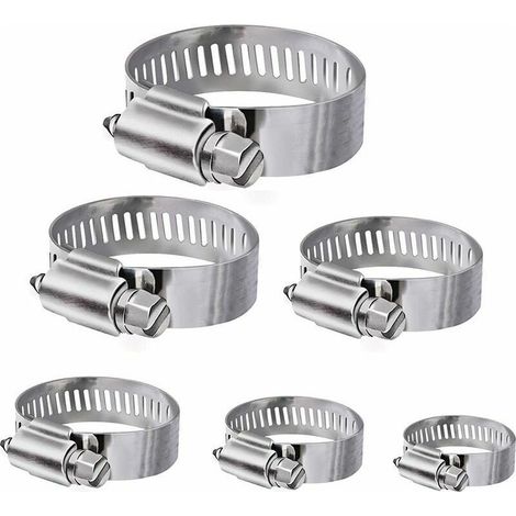 Green Mobility-Colliers de serrage, 36 colliers de serrage réglables en acier inoxydable de 6 à 51 mm Assortiment de 8 tailles pour tuyau d'eau familial, réservoir d'essence, tube automobile, etc. (1/5)
