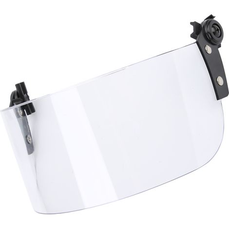 Masque facial transparent à cadre noir avec lentille renforcée et visière flexible anti-choc (1/5)