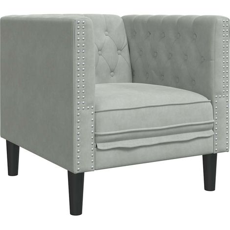 Sofá Gris Claro 74,5 x 71 x 70,5 cm Terciopelo vidaXL