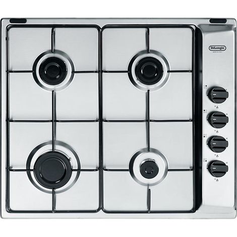Placa de cocina empotrada De Longhi YAL 46 ASV 58 cm Gas 4 fuegos Acero inoxidable