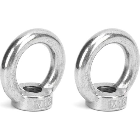 2 pièces Pitons à œil en acier inoxydable pour bateaux - Capacité de levage 700kg M16 - Pour voiliers, navires et équipements marins (1/5)