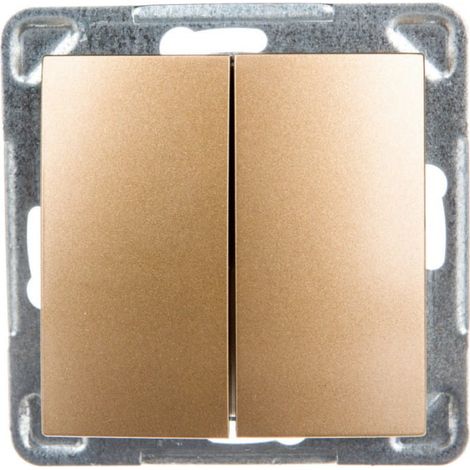 Interruptor doble para escaleras Impresja, color oro metalizado 艁P-10Y/m/28