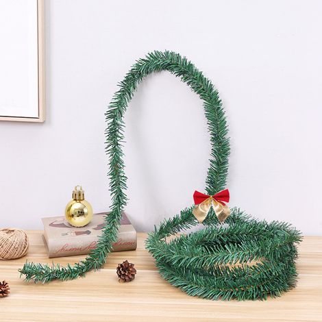 Guirlande En Laine - Guirlande De Noël En Plastique Vert Or - Pour Arbre De Noël Et Décoration Intérieure - 500 X 9 X 9 Cm - 1 Pièce (1/5)