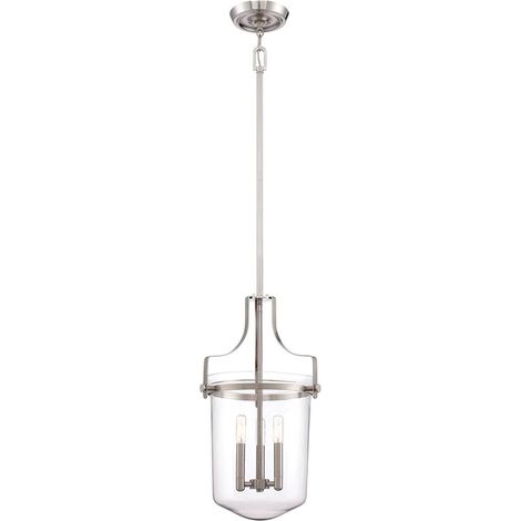 Elstead Penn Station - Luminaire suspendu à 3 ampoules au fini nickel brossé, E14 (1/4)